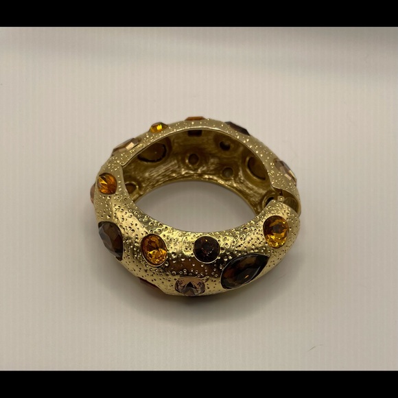 Gold Bracelet with Amber Colored Accents - Picture 3 of 3